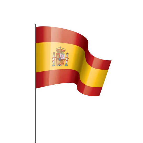 Spanyolország zászló, vektor illusztráció fehér alapon — Stock Vector