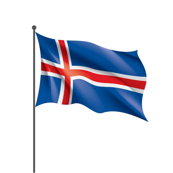 Drapeau Islande, illustration vectorielle sur fond blanc — Image vectorielle