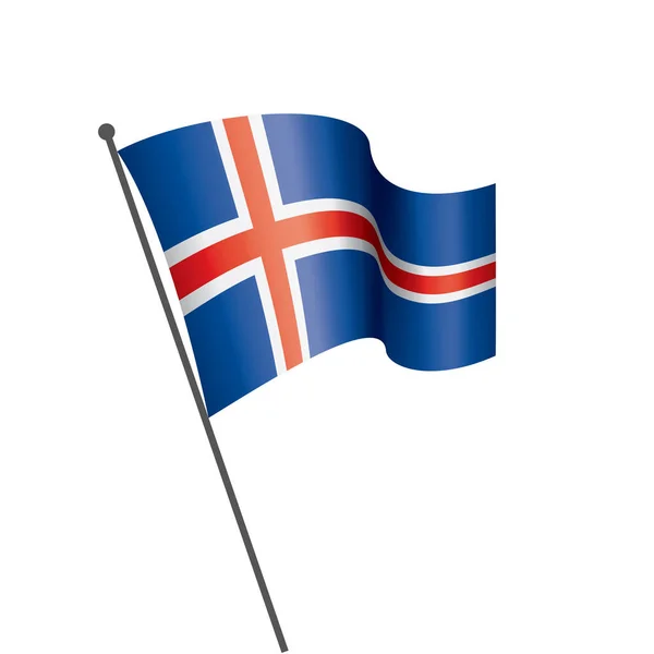 Drapeau Islande, illustration vectorielle sur fond blanc — Image vectorielle