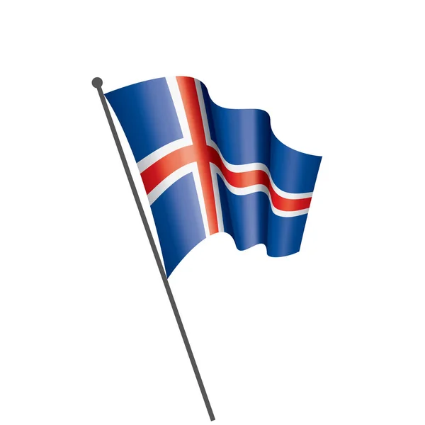 아이슬란드 국기, 흰 배경 위의 벡터 그림 — 스톡 벡터
