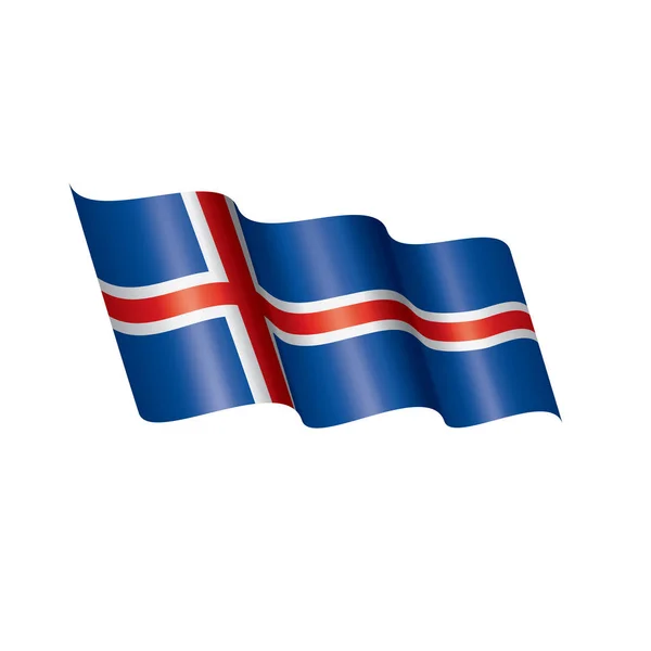 Izlandi zászló, vektor illusztráció fehér alapon — Stock Vector