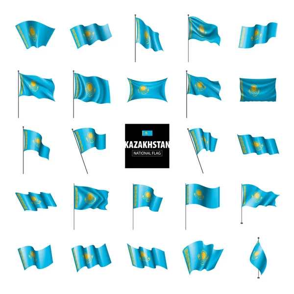 Kazakhstan flag, vector illustration on a white background — Stock Vector