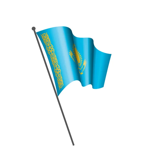 Kazachska Flaga Narodowa Ilustracja Wektora Białym Tle — Wektor stockowy