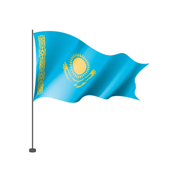 Σημαία Καζακστάν, διανυσματική απεικόνιση σε λευκό φόντο — Διανυσματικό Αρχείο
