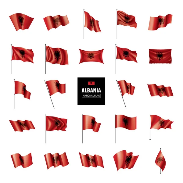 Albania flag, vector illustration on a white background — Stock Vector