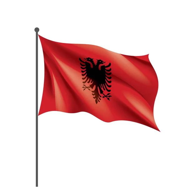 De vlag van Albanië, vectorillustratie op een witte achtergrond — Stockvector