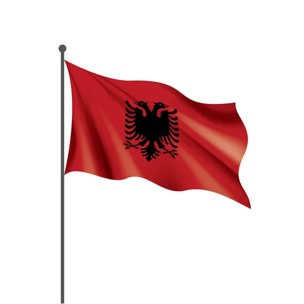 Bandera de Albania, ilustración vectorial sobre fondo blanco — Vector de stock