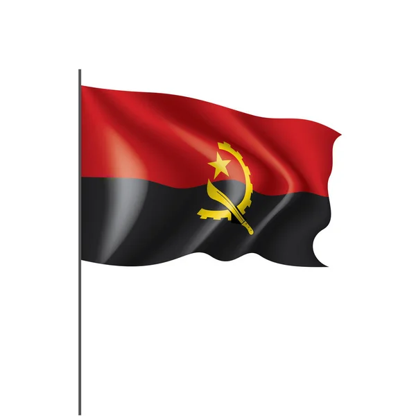 Bandera de Angola, ilustración vectorial sobre fondo blanco — Archivo Imágenes Vectoriales