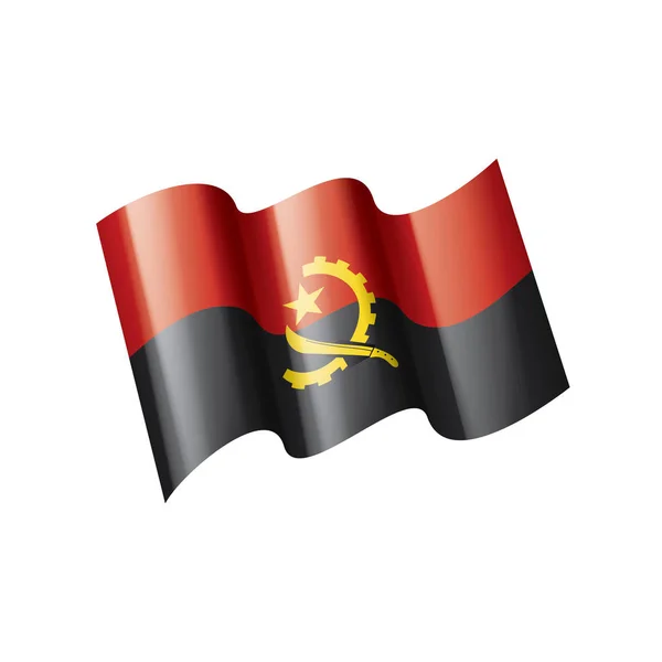 Bandiera Angola, illustrazione vettoriale su sfondo bianco — Vettoriale Stock