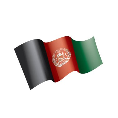 Afganistan bayrağı, beyaz bir arka plan üzerinde vektör çizim