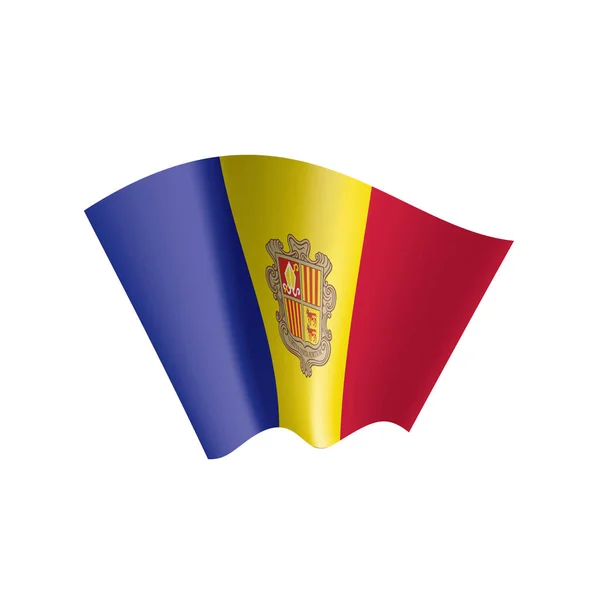 Andora σημαία, εικονογράφηση διάνυσμα σε λευκό φόντο — Διανυσματικό Αρχείο
