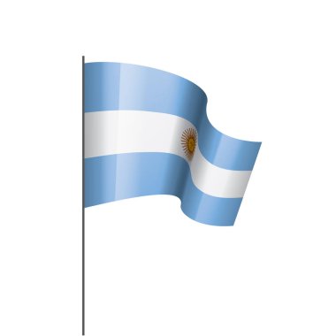 Arjantin Ulusal bayrak, beyaz bir arka plan üzerinde vektör çizim