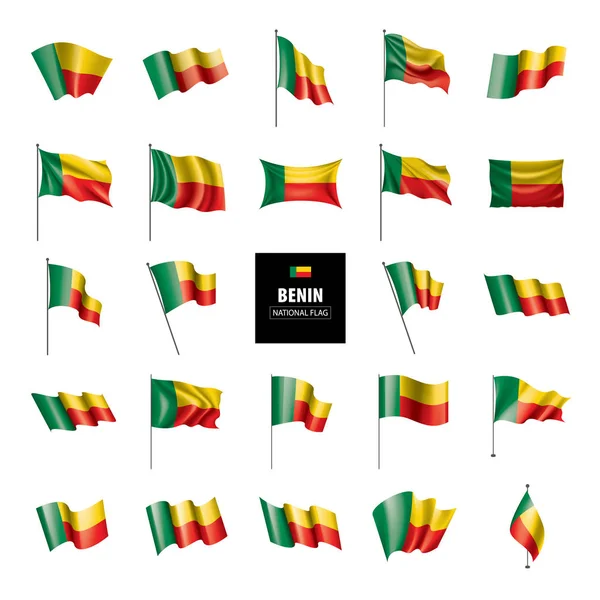 Benin flag, vector illustration on a white background — Stock Vector