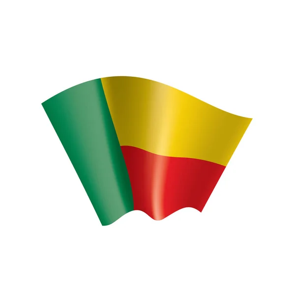Σημαία Μπενίν, διανυσματική απεικόνιση σε λευκό φόντο — Διανυσματικό Αρχείο