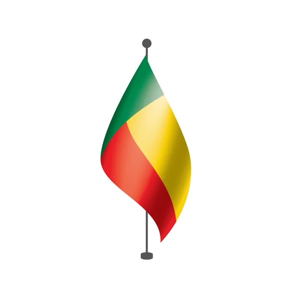 Benin flag, vector illustration on a white background — Stock Vector