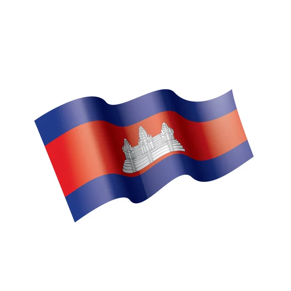 Drapeau du Cambodge, illustration vectorielle sur fond blanc — Image vectorielle