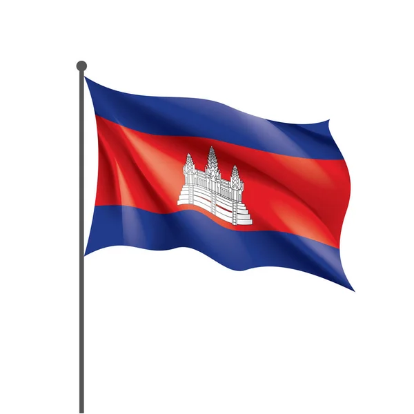 Bandera de Camboya, ilustración vectorial sobre fondo blanco — Vector de stock