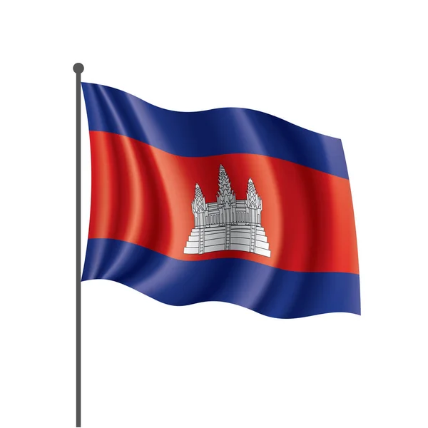 Drapeau du Cambodge, illustration vectorielle sur fond blanc — Image vectorielle