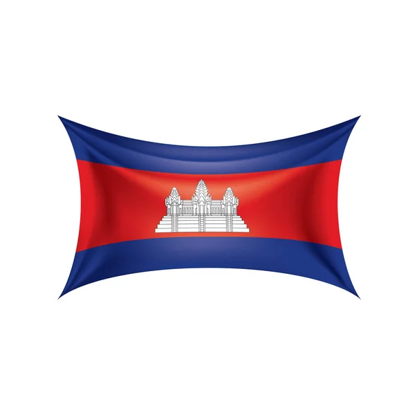 Kambodscha-Flagge, Vektorabbildung auf weißem Hintergrund — Stockvektor