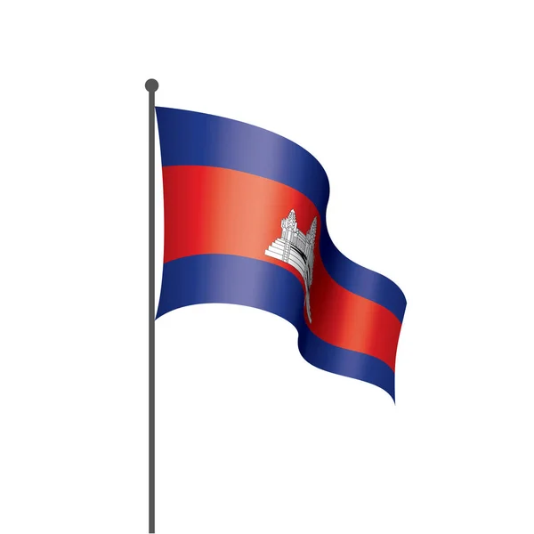 Bandiera Cambogia, illustrazione vettoriale su sfondo bianco — Vettoriale Stock