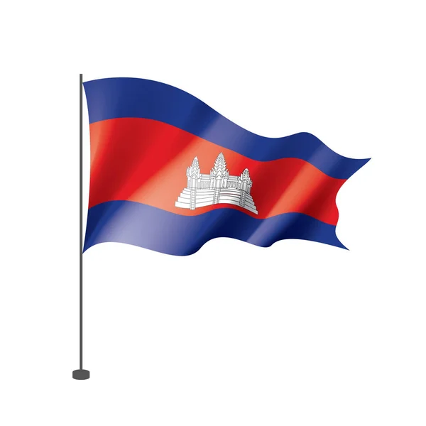 Drapeau du Cambodge, illustration vectorielle sur fond blanc — Image vectorielle