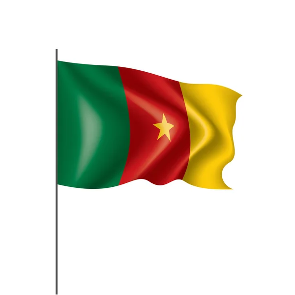 Bandera Nacional Camerún Ilustración Vectorial Sobre Fondo Blanco — Vector de stock
