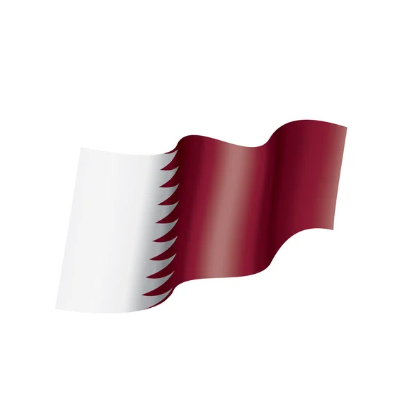 Bandeira do Qatar, ilustração vetorial sobre um fundo branco — Vetor de Stock