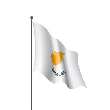 Kıbrıs bayrağı, beyaz bir arka plan üzerinde vektör çizim