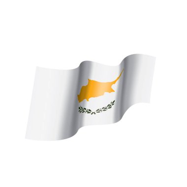 Kıbrıs bayrağı, beyaz bir arka plan üzerinde vektör çizim