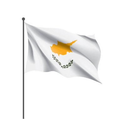 Kıbrıs bayrağı, beyaz bir arka plan üzerinde vektör çizim