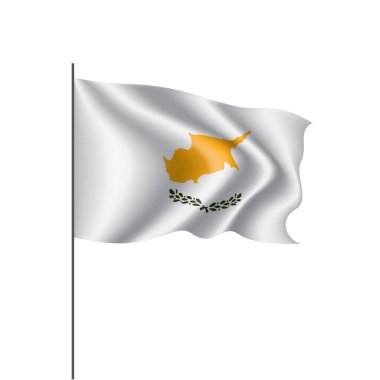 Kıbrıs bayrağı, beyaz bir arka plan üzerinde vektör çizim