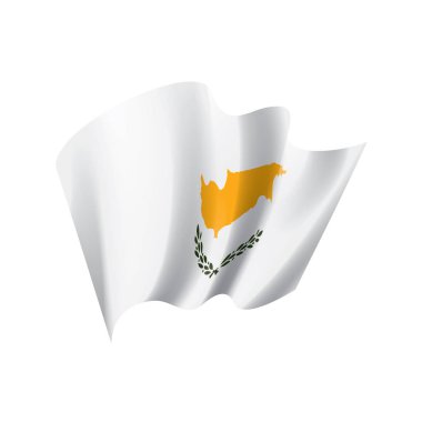 Kıbrıs bayrağı, beyaz bir arka plan üzerinde vektör çizim
