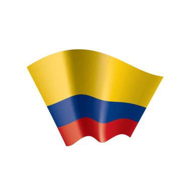 Beyaz arka planda Kolombiya bayrağı, vektör illüstrasyonu