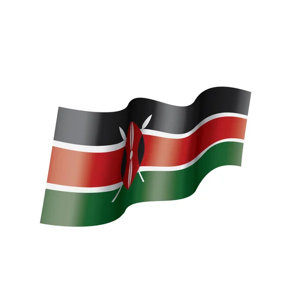 Kenya Ulusal Bayrak Beyaz Bir Arka Plan Üzerinde Vektör Çizim — Stok Vektör