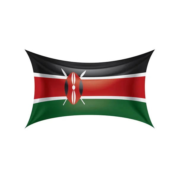 Флаг Кении, векторная иллюстрация на белом фоне — стоковый вектор