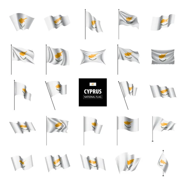 Прапор Кіпру, Векторні ілюстрації на білому фоні — стоковий вектор