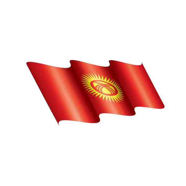 Kirgizisztán zászló, egy fehér háttér vektor illusztráció — Stock Vector