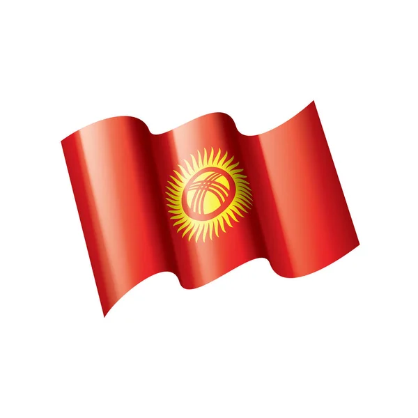 Kirghizien flagga, vektorillustration på vit bakgrund — Stock vektor