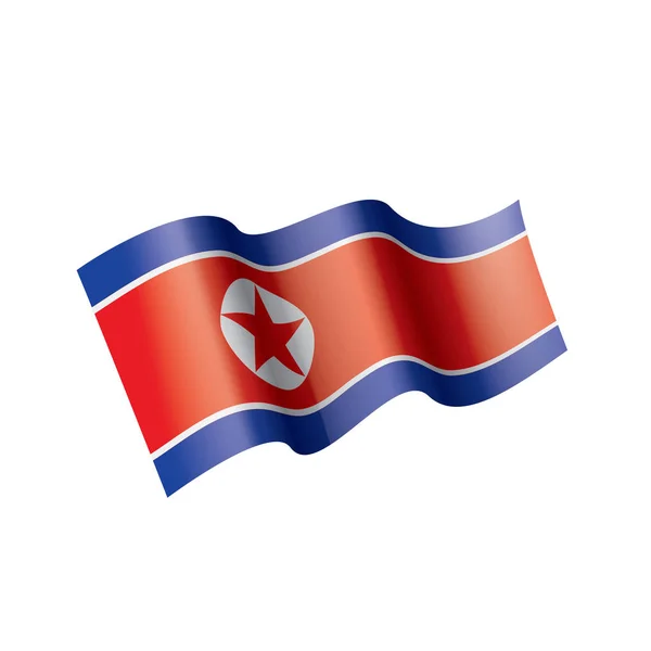 Bandera de Corea del Norte, ilustración vectorial sobre fondo blanco — Archivo Imágenes Vectoriales