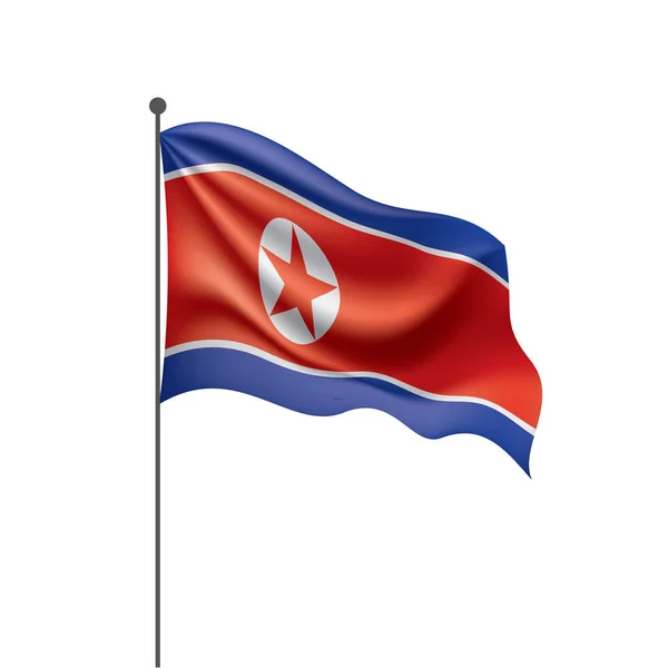 Nordkorea flagga, vektor illustration på en vit bakgrund — Stock vektor