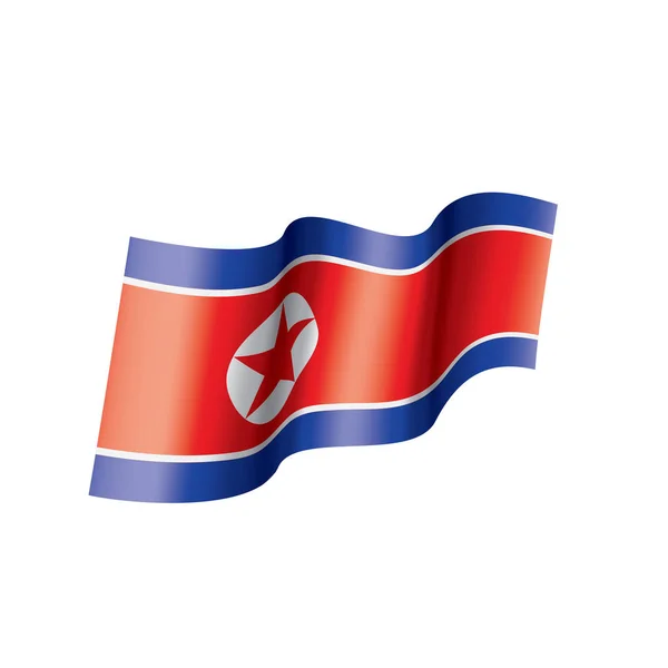 Nordkorea flagga, vektor illustration på en vit bakgrund — Stock vektor