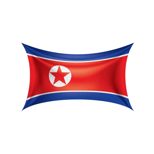 Bandeira da Coreia do Norte, ilustração vetorial sobre um fundo branco — Vetor de Stock