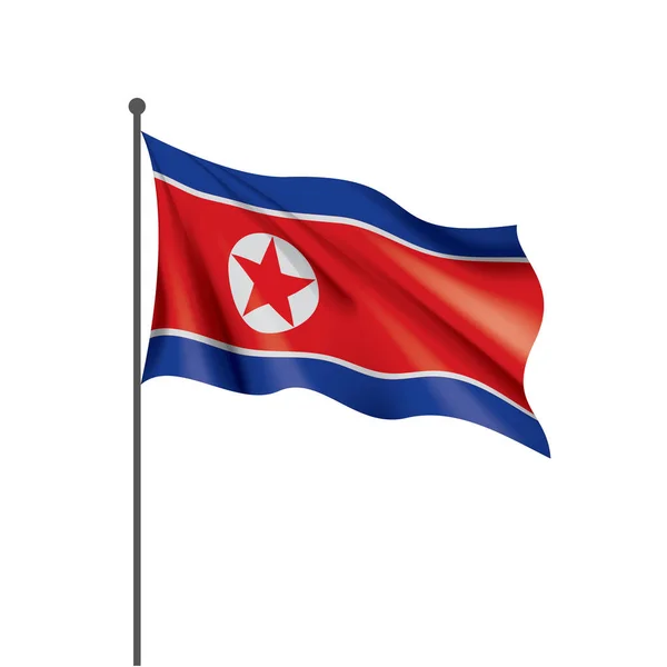 Bandeira da Coreia do Norte, ilustração vetorial sobre um fundo branco — Vetor de Stock