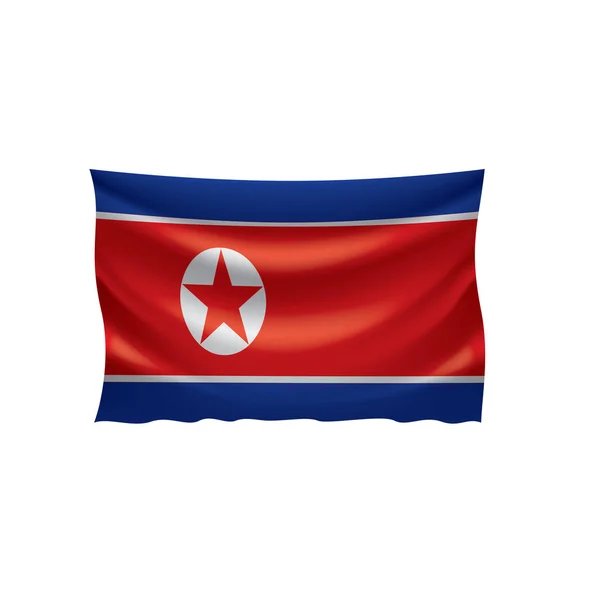 Bandeira da Coreia do Norte, ilustração vetorial sobre um fundo branco —  Vetores de Stock