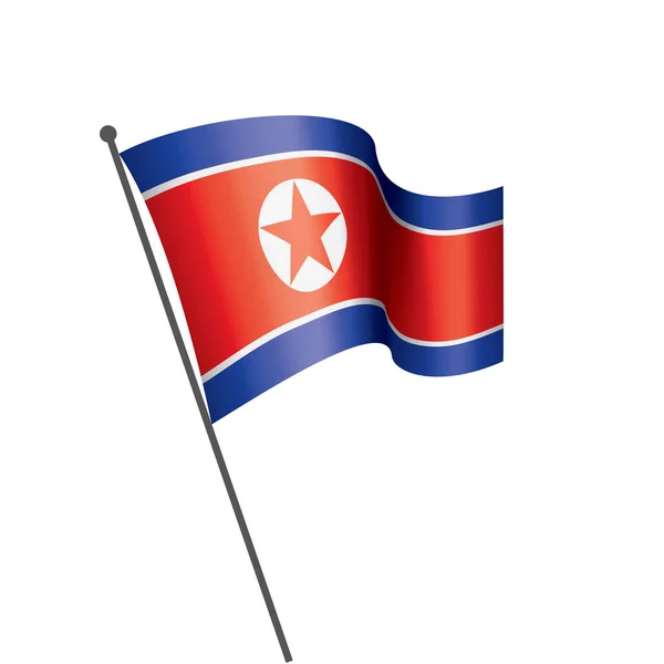 Bandeira da Coreia do Norte, ilustração vetorial sobre um fundo branco — Vetor de Stock