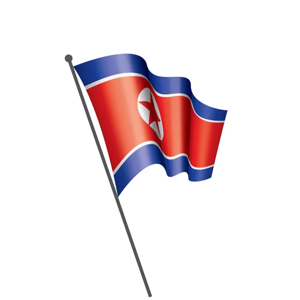 Bandeira da Coreia do Norte, ilustração vetorial sobre um fundo branco — Vetor de Stock