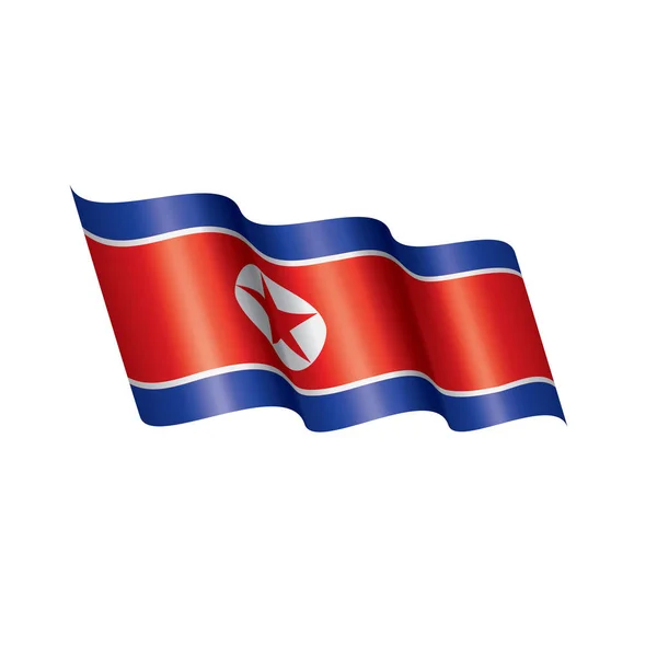 Σημαία Βόρειας Κορέας, διανυσματική απεικόνιση σε λευκό φόντο — Διανυσματικό Αρχείο