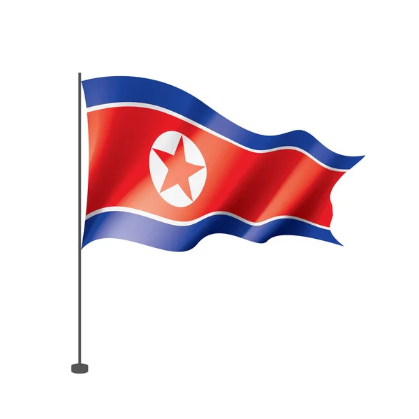 Nordkorea flagga, vektor illustration på en vit bakgrund — Stock vektor