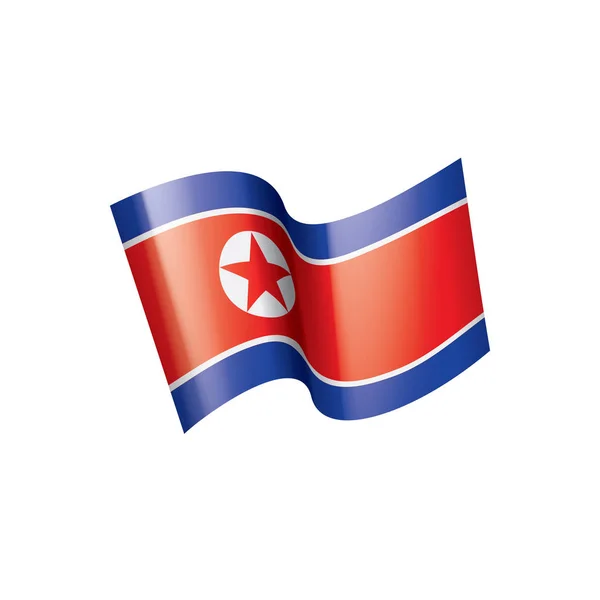 Bandeira da Coreia do Norte, ilustração vetorial sobre um fundo branco — Vetor de Stock