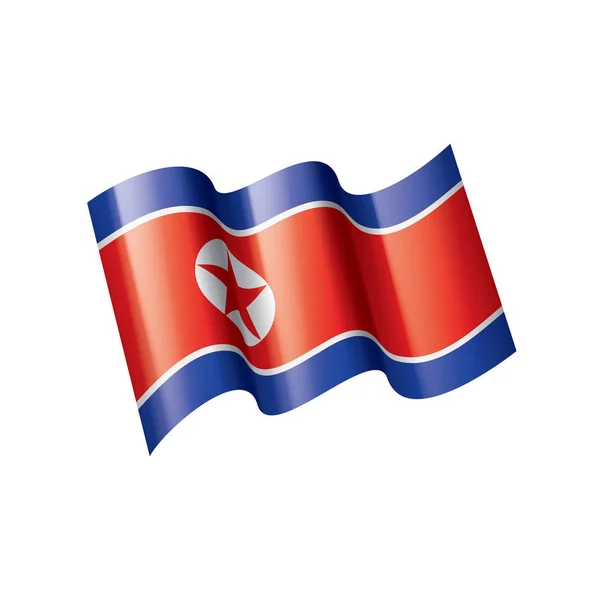 Nordkorea flagga, vektor illustration på en vit bakgrund — Stock vektor